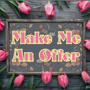 Floral Decorative Sign with Pink Tulips